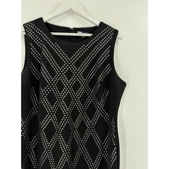 Tommy Hilfiger Dress Womens 18 Black Sleeveless Studded Sheath Stretchy Zip Up - Picture 3 of 16